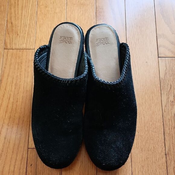 FRYE AND CO. Black Suede Mules - Women's Size 9 - Picture 3 of 6